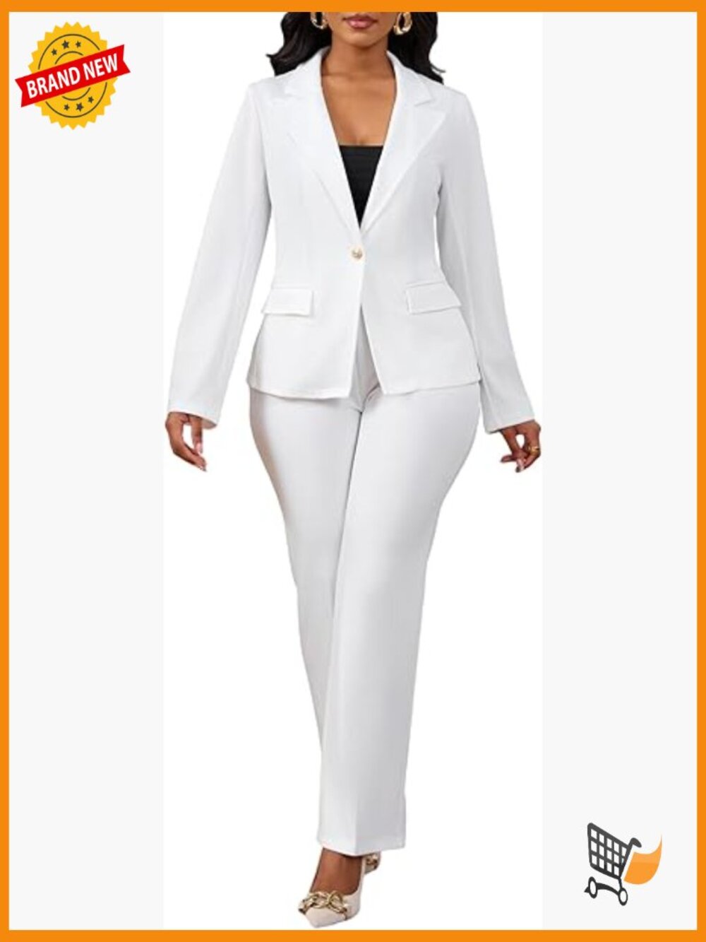 2 Piece Business Pant Suit Blazer and Pencil Pants Work Set